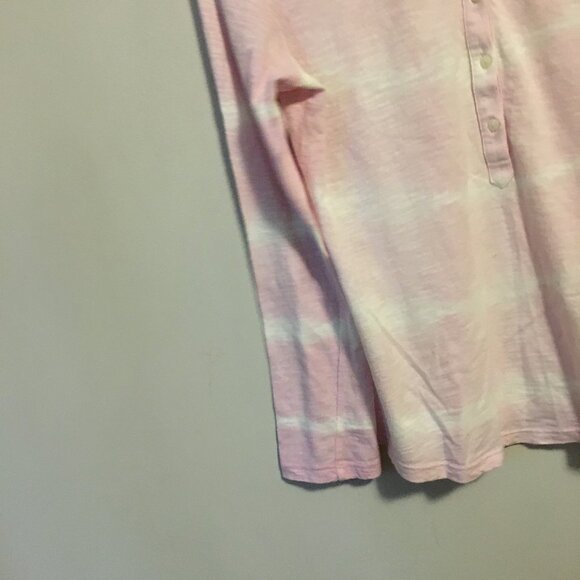 Tie Dye Pink Angel + Clouds Long Sleeve Button Collar Cotton Shirt - Picture 4 of 15